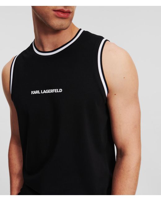 Karl Lagerfeld Black Sleeveless Crew Neck T-shirt for men