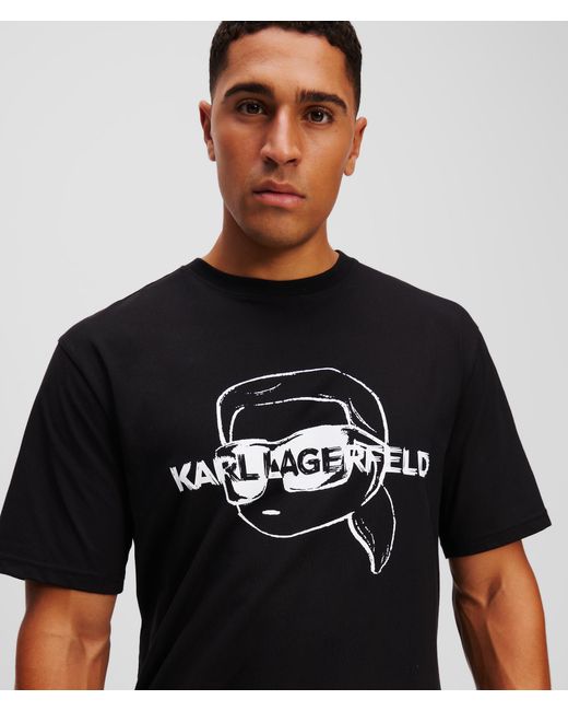 Karl Lagerfeld Black Ikon Graphic T-shirt for men