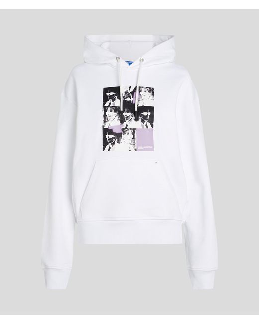 Sweat À Capuche Avec Imprimé Karl Karl Lagerfeld en coloris White
