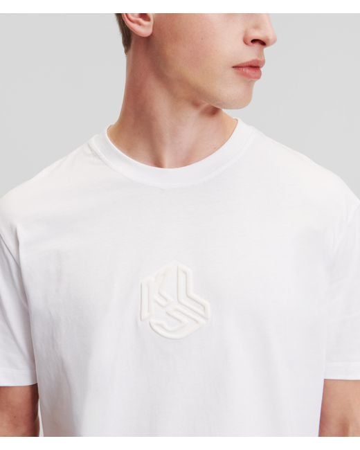 T-shirt Klj Monogram Karl Lagerfeld pour homme en coloris White