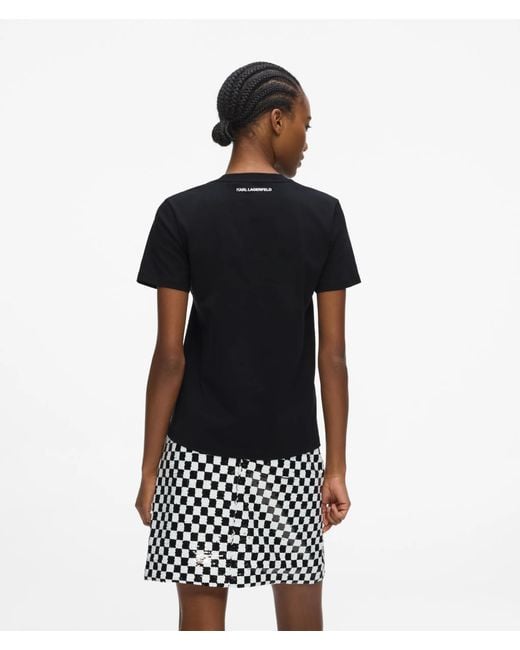 Karl Lagerfeld Black Illustrated Portrait T-Shirt