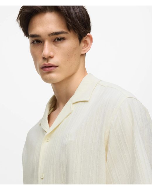 Karl Lagerfeld White Textured Short-Sleeved Shirt for men