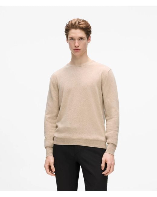 Karl Lagerfeld Natural Cashmere Crew Neck Sweater for men