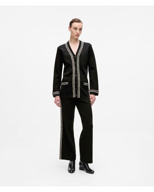 Karl Lagerfeld Black Weste Mit Bouclé-Details