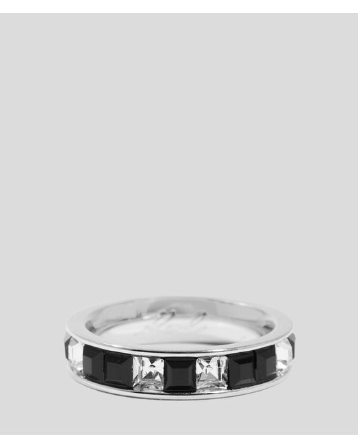 Karl Lagerfeld Metallic Crystals Ring