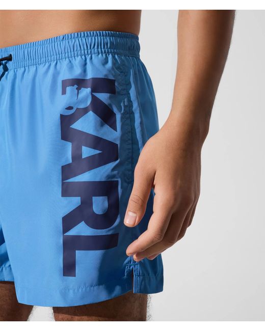 Karl Lagerfeld Blue Logo Short Boardshorts for men