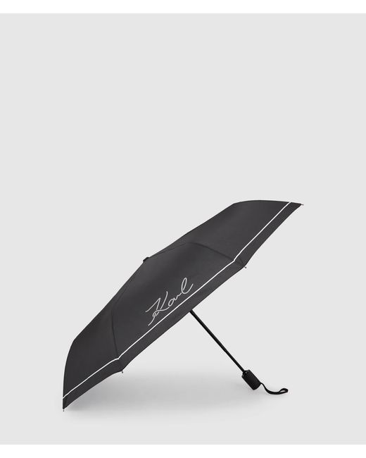 Karl Lagerfeld Black K/Signature Rope Small Umbrella