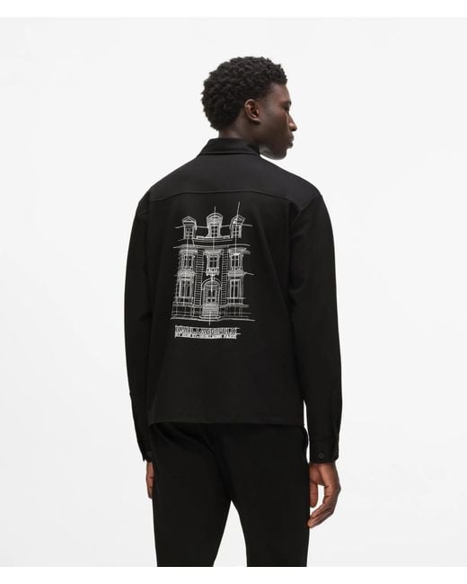 Karl Lagerfeld Maison De Karl Jersey-Overshirt, Herren, Größe in Black für Herren