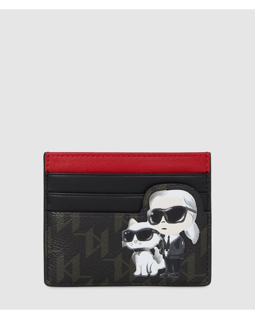 Karl Lagerfeld Red Ikon Monogram Cardholder