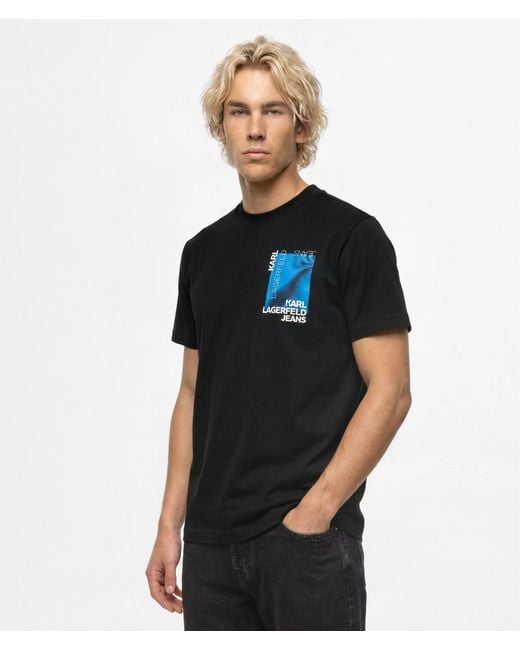 KL Jeans Blue Ombré Box Logo T-Shirt for men