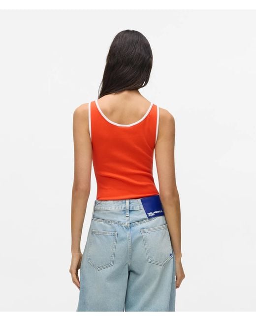KL Jeans Red Ribbed Bodysuit