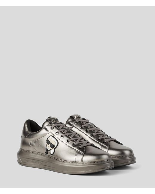 Karl Lagerfeld Gray K/ikonik Kapri Metallic Sneakers for men