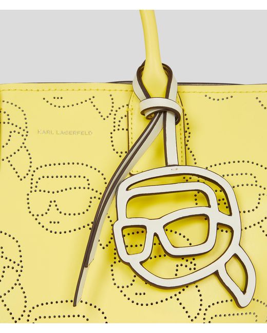 Karl Lagerfeld Yellow K/ikonik Perforated Tote Bag