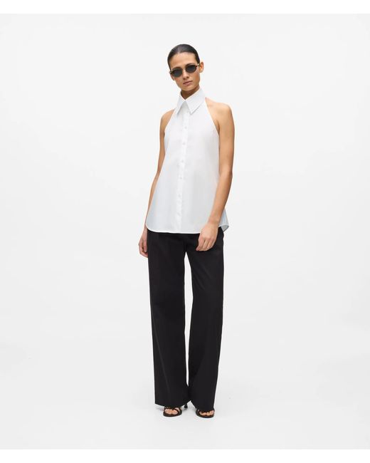 Karl Lagerfeld White Tie Back Sleeveless Shirt