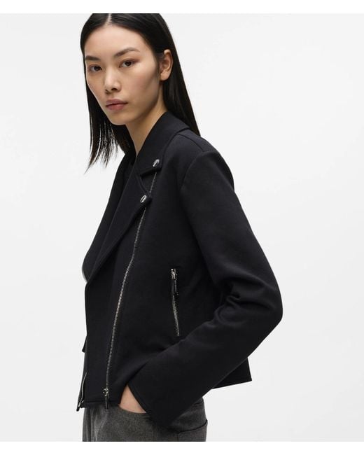 Karl Lagerfeld Black Zip-Up Biker Sweatshirt