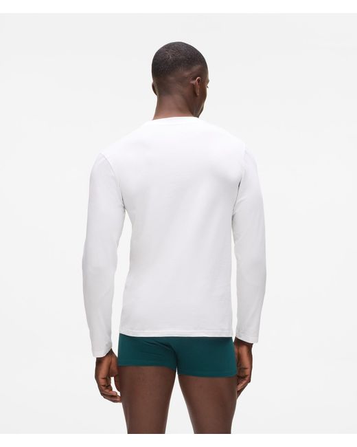 Karl Lagerfeld Blue Lounge Long-Sleeved T-Shirt – 2 Pack for men