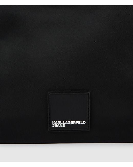 KL Jeans Black Nylon Lace-Up Tote Bag