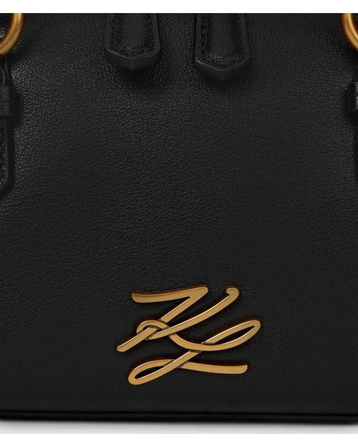 Karl Lagerfeld Black K/Autograph Elongated Bowling Bag