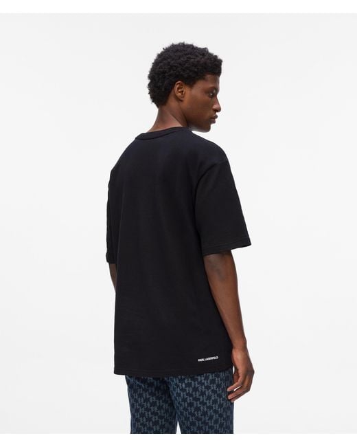 Karl Lagerfeld Black Pique T-Shirt for men