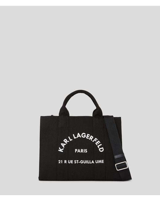 Karl Lagerfeld Black Rue St-Guillaume Medium Square Tote Bag