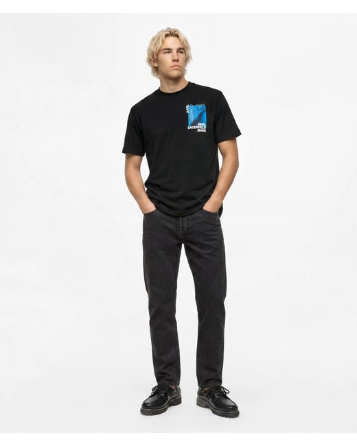 KL Jeans Blue Ombré Box Logo T-Shirt for men