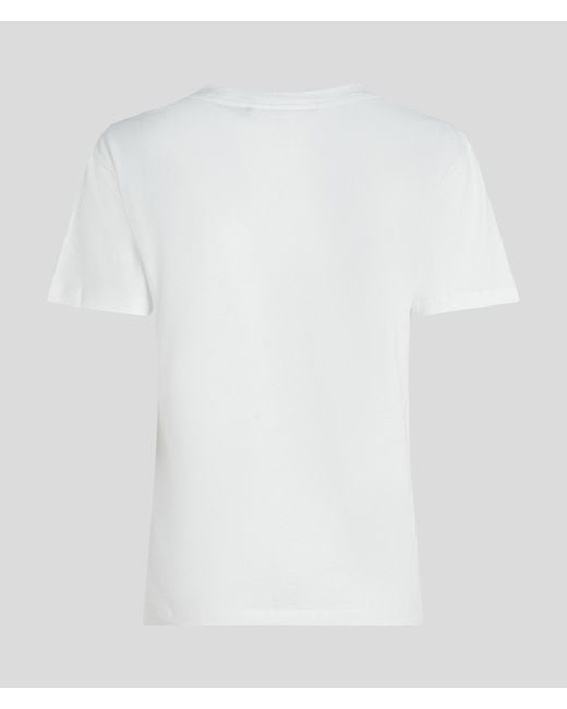 Karl Lagerfeld White Karl Signature V-neck T-shirt