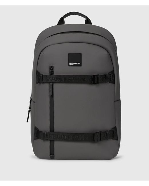 KL Jeans Black Coated Technical-Leather Backpack for men