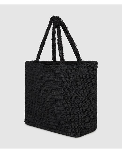 Karl Lagerfeld Black K/Signature Crochet Beach Bag