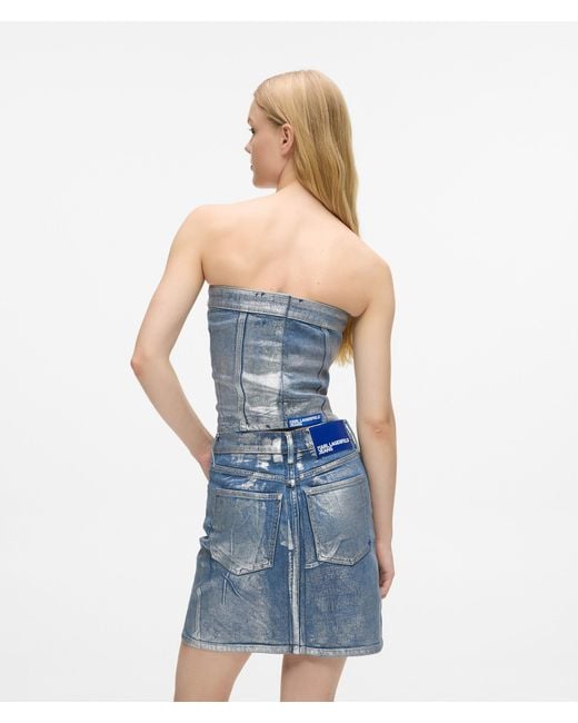 KL Jeans Blue Coated Denim Bustier
