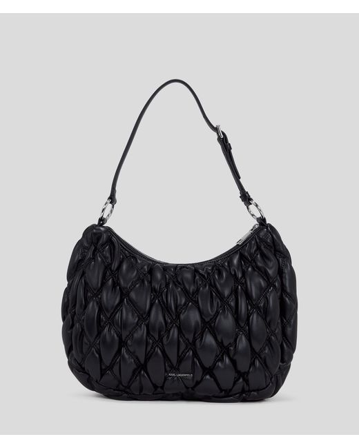 Karl Lagerfeld Black K/signature Kuilt Hobo Bag