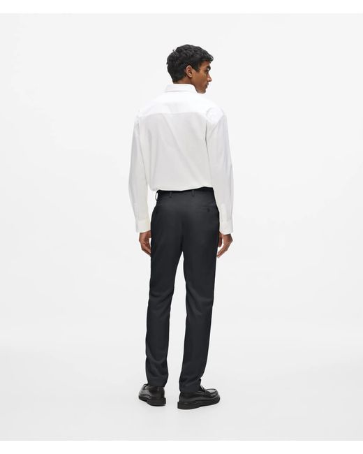 Karl Lagerfeld White Wool-Blend Pants for men