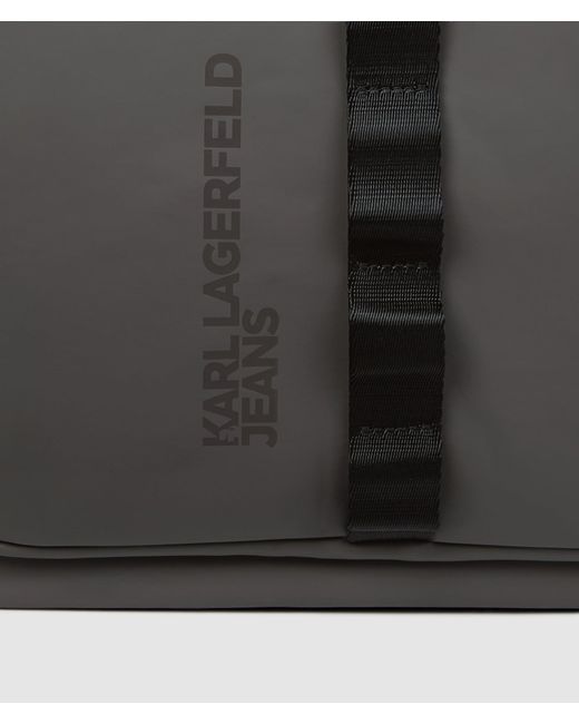 KL Jeans Black Roll Top Strap Backpack for men