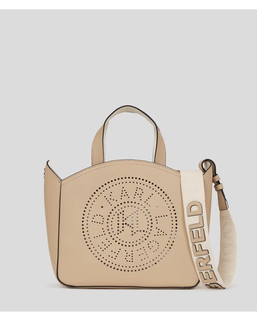 Karl Lagerfeld Natural K/circle Perforated Small Tote Bag