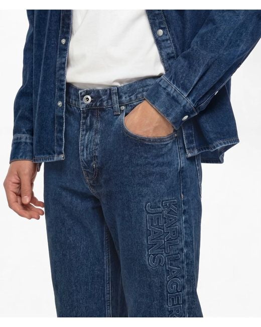 KL Jeans Blue Logo Straight Jeans for men