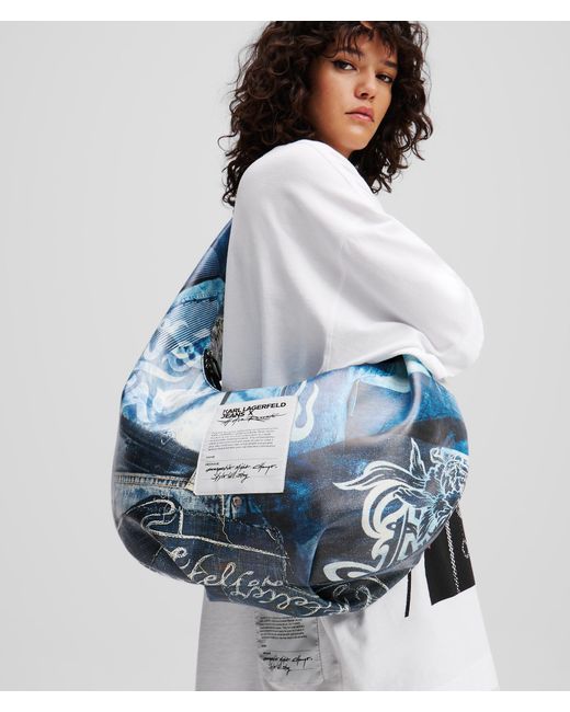 Karl Lagerfeld Blue Klj X Atelier Reservé Large Hobo Bag