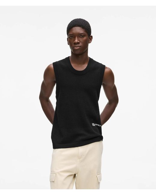KL Jeans Black Knit Tank Top for men