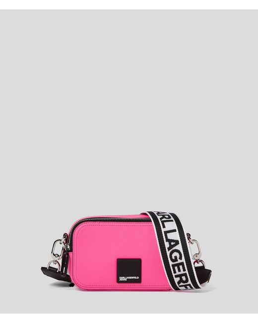 Karl Lagerfeld Pink Klj Logo Patch Camera Bag