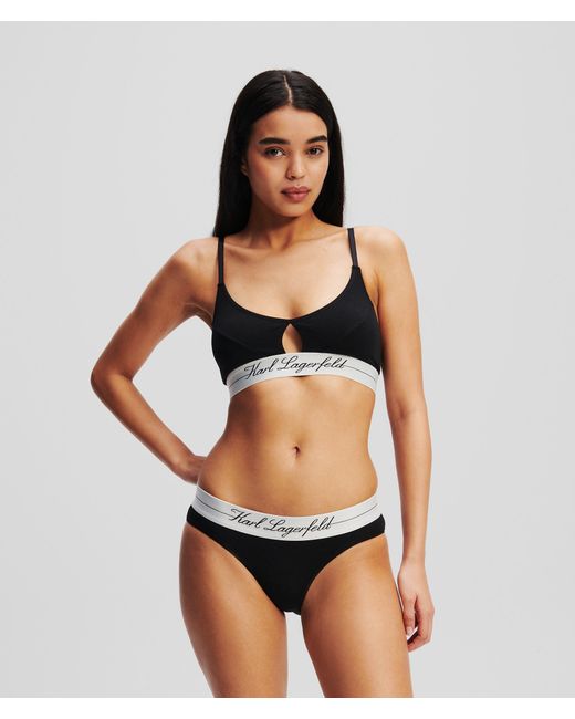 Karl Lagerfeld Black Hotel Karl Peephole Bra