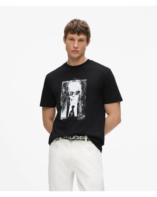 KL Jeans Black Karl Portrait T-Shirt for men