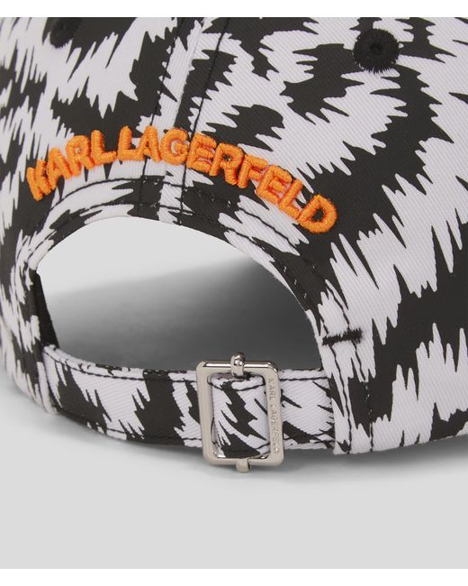 Karl Lagerfeld White K/zebra Cap