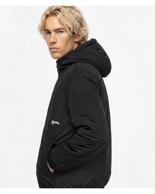 KL Jeans Black Reversible Teddy Puffer Jacket for men