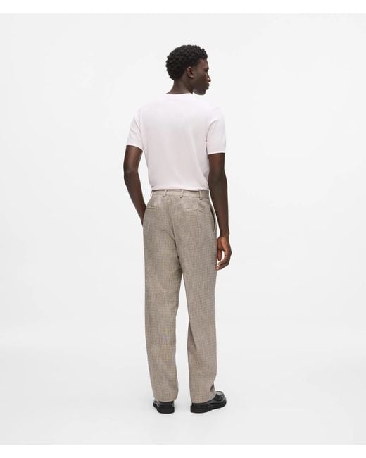 Karl Lagerfeld White Straight-Leg Tailored Pants for men
