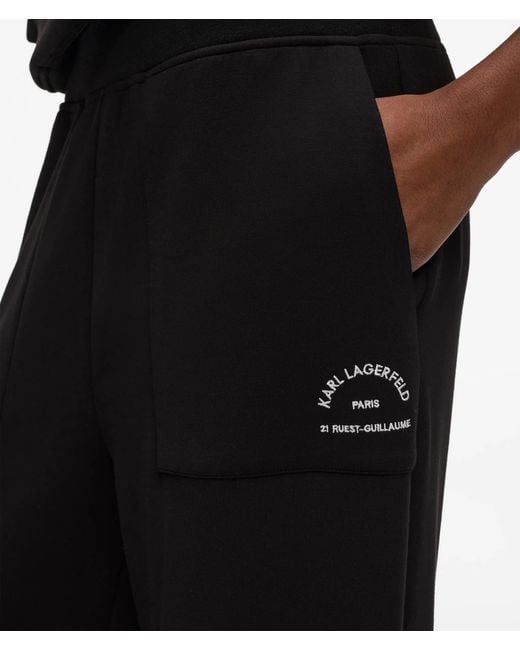 Karl Lagerfeld White Rue St-Guillaume Patch Pocket Sweatpants