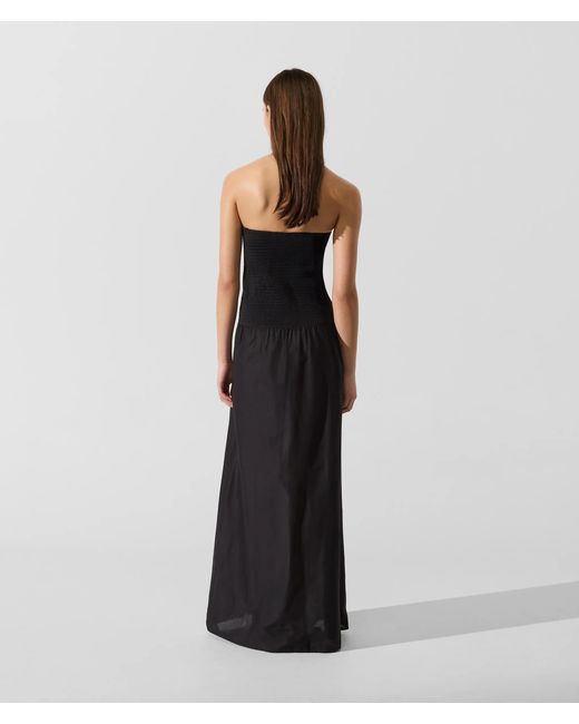 Karl Lagerfeld Black Signature Drop-Waist Maxi Dress