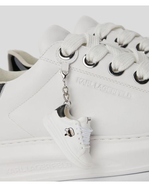 Karl Lagerfeld White Kapri Keychain Sneakers