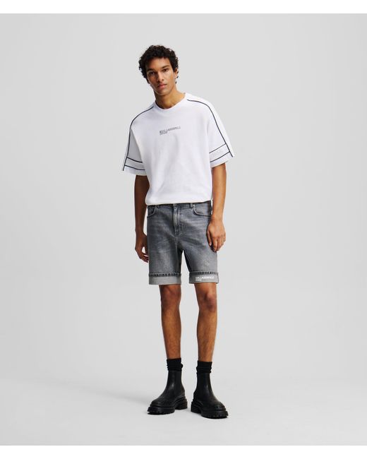 KL Jeans Schmal Geschnittene Shorts in White für Herren