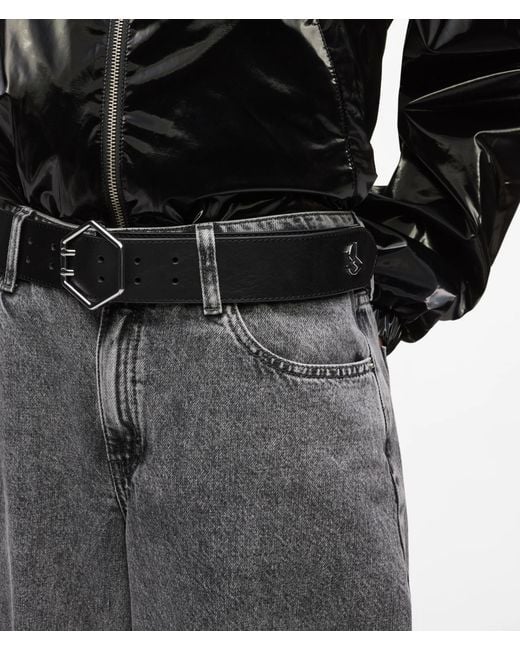 KL Jeans Black Hexagonal Buckle Belt
