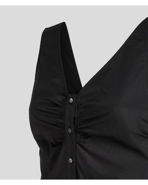 Karl Lagerfeld Black Button-down Maxi Dress