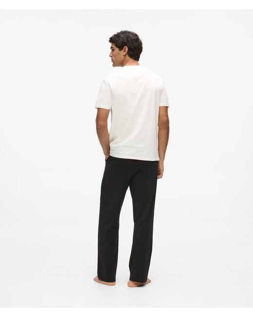 Karl Lagerfeld White Ikon Long Pajama Set for men