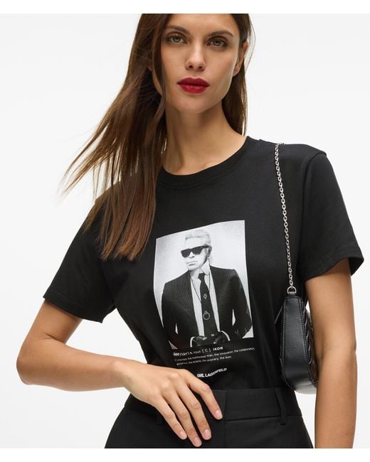 Karl Lagerfeld Black Portrait T-Shirt